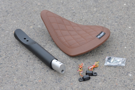 Bobber Sitz-Kit mit braunem Sitz, Twin Shock